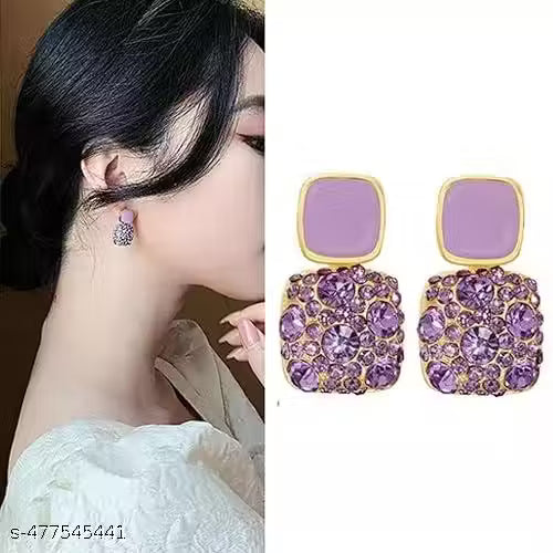 Purple Drop Earrings
