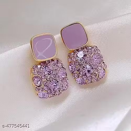 Purple Drop Earrings