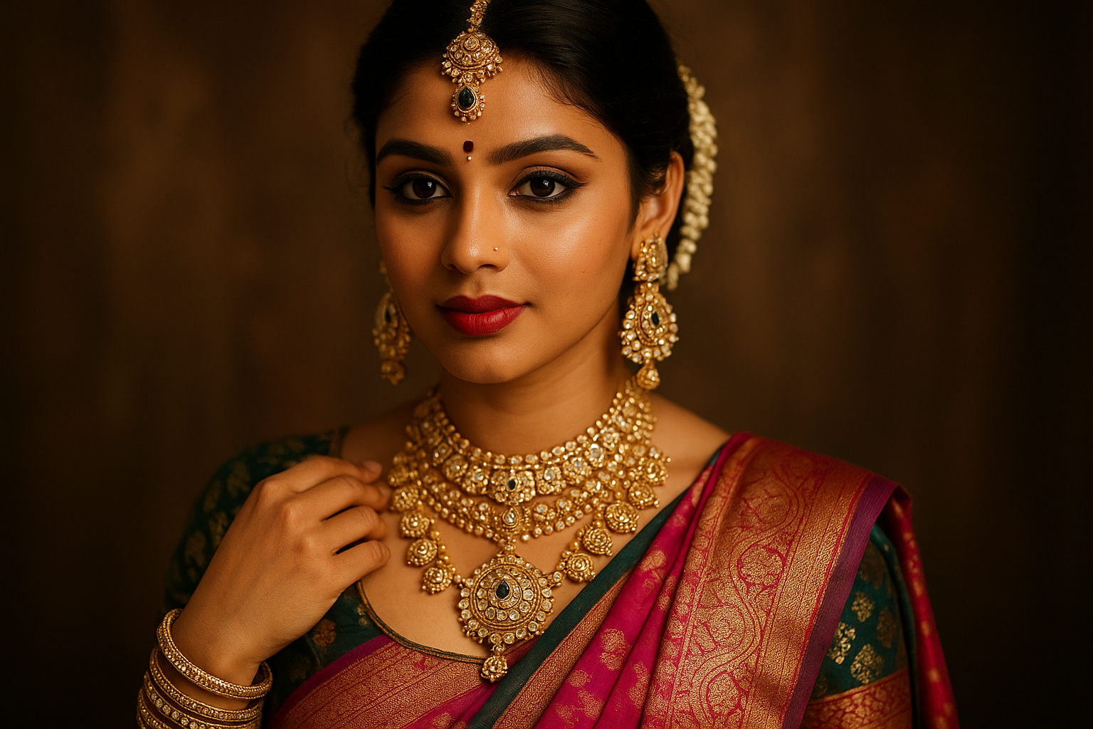 indian girl wearing beautiful jewelry